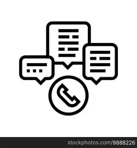 call center support line icon vector. call center support sign. isolated contour symbol black illustration. call center support line icon vector illustration