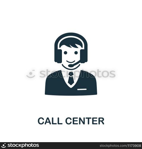 Call Center vector icon illustration. Creative sign from icons collection. Filled flat Call Center icon for computer and mobile. Symbol, logo vector graphics.. Call Center vector icon symbol. Creative sign from icons collection. Filled flat Call Center icon for computer and mobile