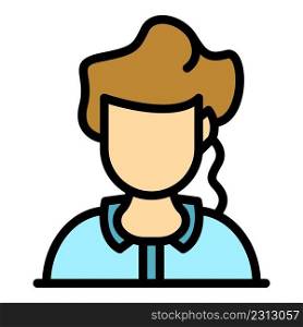 Call center worker icon. Outline call center worker vector icon color flat isolated. Call center worker icon color outline vector