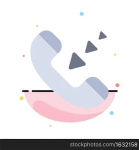 Call, Communication, Incoming, Phone Abstract Flat Color Icon Template