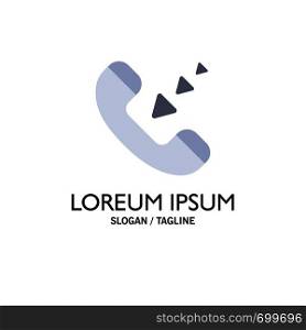 Call, Communication, Incoming, Phone Business Logo Template. Flat Color