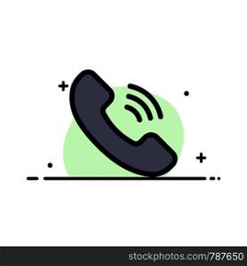 Call, Communication, Phone Business Flat Line Filled Icon Vector Banner Template