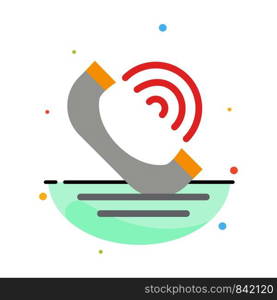 Call, Communication, Phone, Services Abstract Flat Color Icon Template