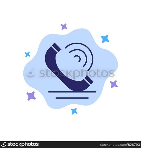 Call, Communication, Phone, Services Blue Icon on Abstract Cloud Background
