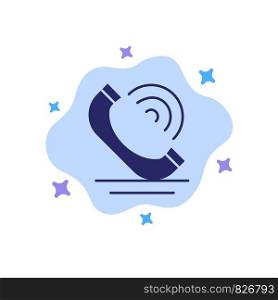 Call, Communication, Phone, Services Blue Icon on Abstract Cloud Background