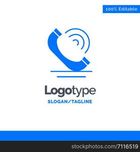 Call, Communication, Phone, Services Blue Solid Logo Template. Place for Tagline