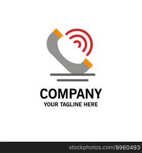 Call, Communication, Phone, Services Business Logo Template. Flat Color