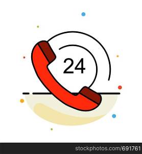 Call, Communication, Phone, Support Abstract Flat Color Icon Template