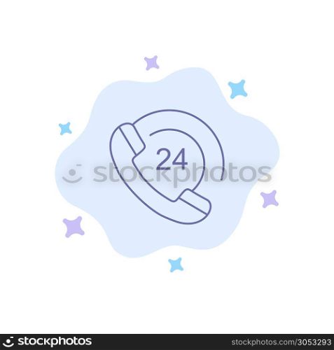 Call, Communication, Phone, Support Blue Icon on Abstract Cloud Background