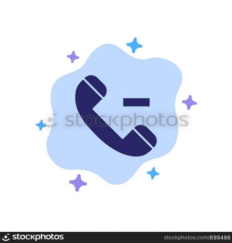 Call, Contact, Delete Blue Icon on Abstract Cloud Background