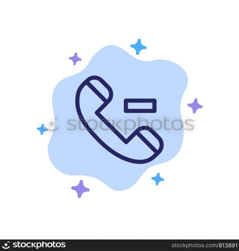 Call, Contact, Delete Blue Icon on Abstract Cloud Background