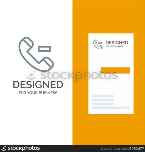 Call, Contact, Delete Grey Logo Design and Business Card Template