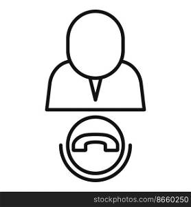 Call contact icon outline vector. Customer page. Info online. Call contact icon outline vector. Customer page