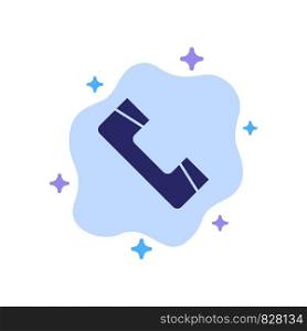 Call, Contact, Phone, Telephone Blue Icon on Abstract Cloud Background