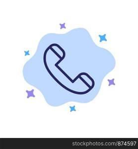 Call, Contact, Phone, Telephone Blue Icon on Abstract Cloud Background