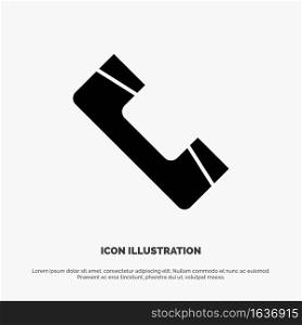 Call, Contact, Phone, Telephone solid Glyph Icon vector