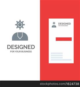 Call, Customer, Help, Service, Support Grey Logo Design and Business Card Template