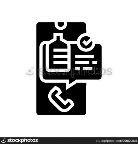 call for order water glyph icon vector. call for order water sign. isolated contour symbol black illustration. call for order water glyph icon vector illustration