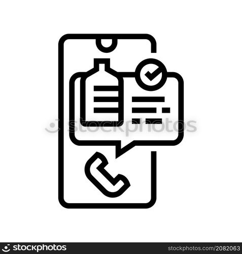 call for order water line icon vector. call for order water sign. isolated contour symbol black illustration. call for order water line icon vector illustration