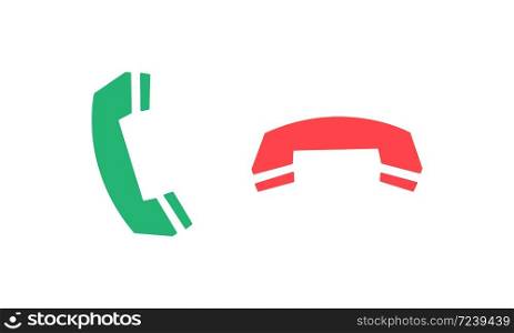 Call handset icon. Call and hang up symbol. Vector EPS 10. Call handset icon. Call and hang up symbol Vector EPS 10