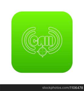 Call icon green vector isolated on white background. Call icon green vector