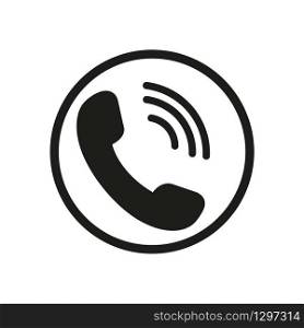 Call icon vector. Noisy phone Flat calling symbol Isolated on white background. - Vector illustration. Call icon vector. Noisy phone Flat calling symbol Isolated on white background. - Vector