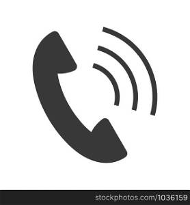 Call icon with telephone in simple vector style