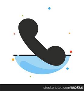 Call, Incoming, Telephone Abstract Flat Color Icon Template