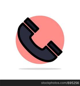 Call, Interface, Phone, Ui Abstract Circle Background Flat color Icon