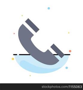 Call, Interface, Phone, Ui Abstract Flat Color Icon Template