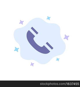 Call, Interface, Phone, Ui Blue Icon on Abstract Cloud Background