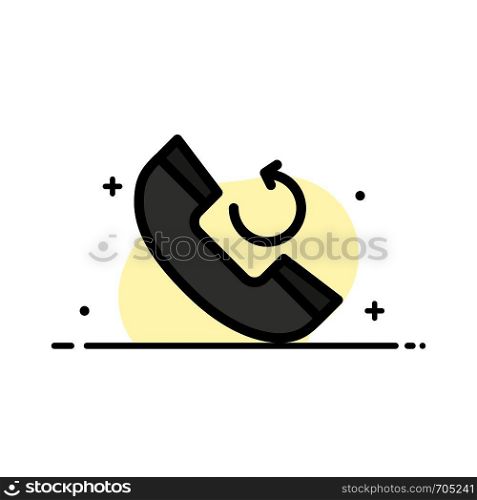 Call, Phone, Callback Business Flat Line Filled Icon Vector Banner Template