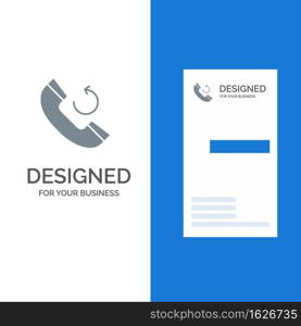 Call, Phone, Callback Grey Logo Design and Business Card Template