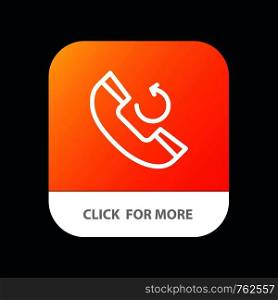 Call, Phone, Callback Mobile App Button. Android and IOS Line Version