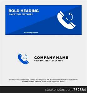 Call, Phone, Callback SOlid Icon Website Banner and Business Logo Template