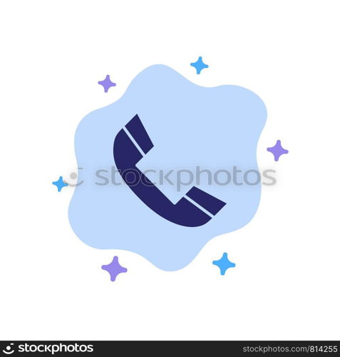 Call, Phone, Ring, Telephone Blue Icon on Abstract Cloud Background