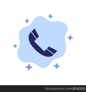 Call, Phone, Ring, Telephone Blue Icon on Abstract Cloud Background