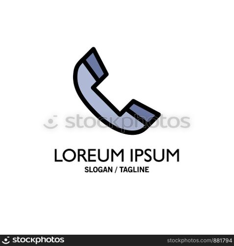 Call, Phone, Ring, Telephone Business Logo Template. Flat Color