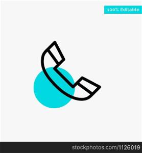 Call, Phone, Ring, Telephone turquoise highlight circle point Vector icon