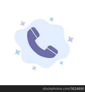Call, Phone, Telephone Blue Icon on Abstract Cloud Background