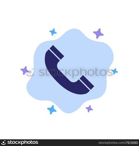 Call, Phone, Telephone Blue Icon on Abstract Cloud Background