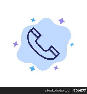 Call, Phone, Telephone Blue Icon on Abstract Cloud Background