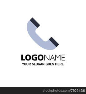 Call, Phone, Telephone Business Logo Template. Flat Color