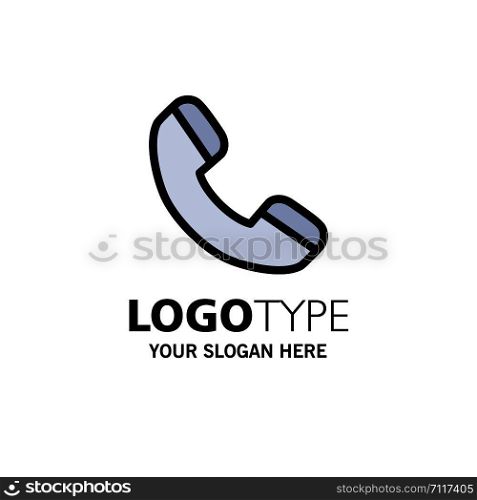 Call, Phone, Telephone Business Logo Template. Flat Color