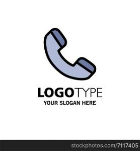 Call, Phone, Telephone Business Logo Template. Flat Color