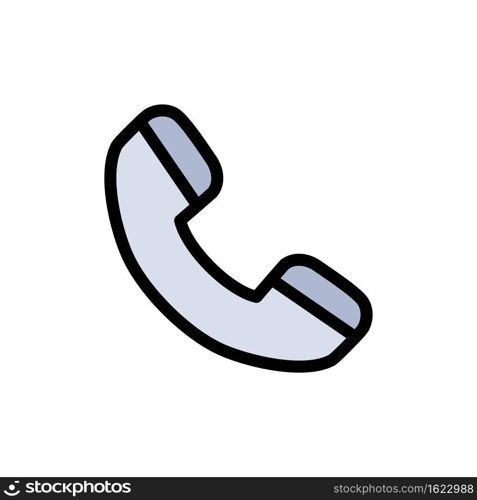 Call, Phone, Telephone  Flat Color Icon. Vector icon banner Template