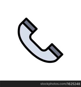 Call, Phone, Telephone  Flat Color Icon. Vector icon banner Template