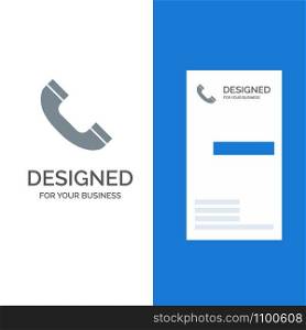 Call, Phone, Telephone Grey Logo Design and Business Card Template