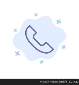 Call, Phone, Telephone, Mobile Blue Icon on Abstract Cloud Background