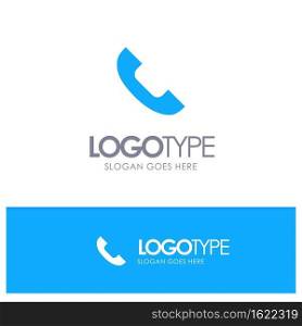 Call, Phone, Telephone, Mobile Blue Solid Logo with place for tagline